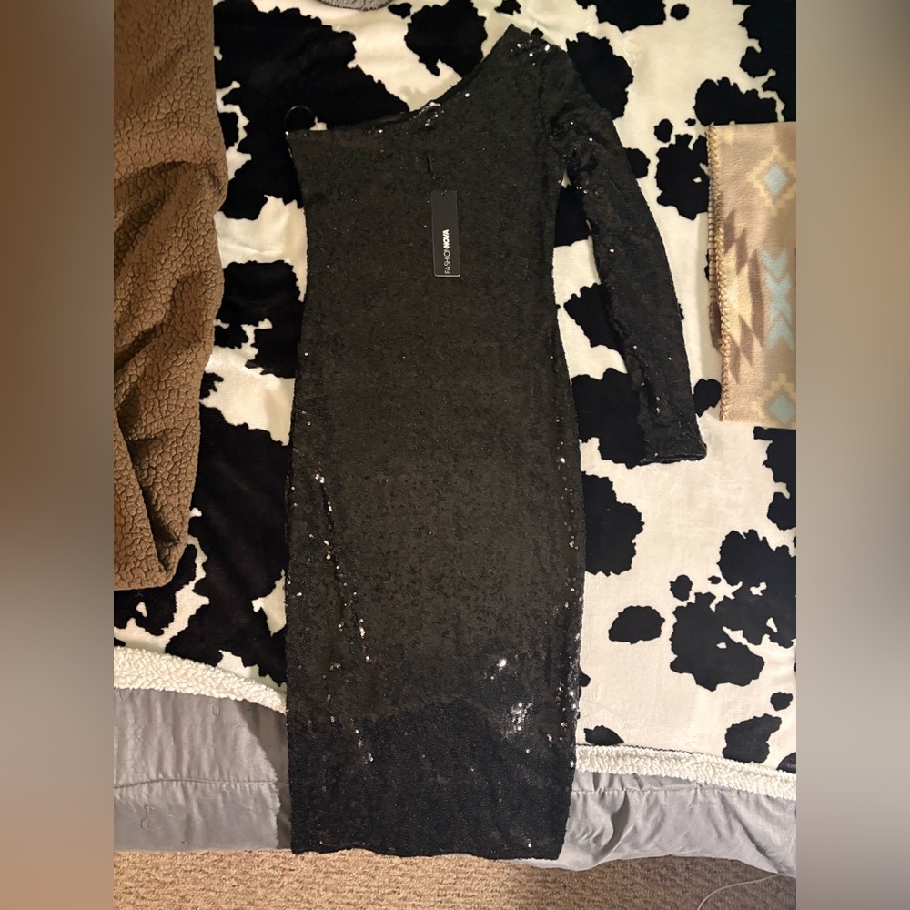 Fashion nova sequin off the shoulder dress